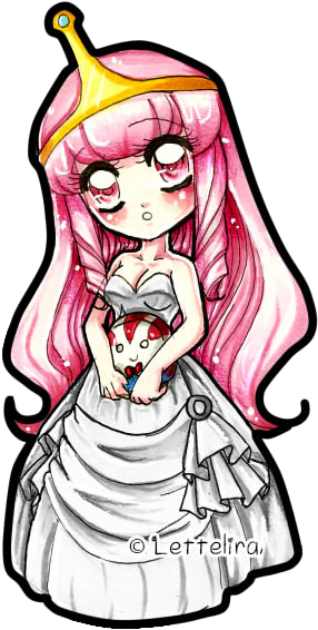 Adventure Time With Finn And Jake Images Princess Bubblegum - Chibi Anime Princess Bubblegum (300x571), Png Download