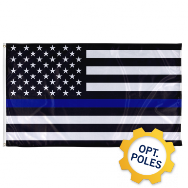 Thin Blue Line Flag W/ Optional Flagpole - Trump Coloring Flag Wrong (385x385), Png Download