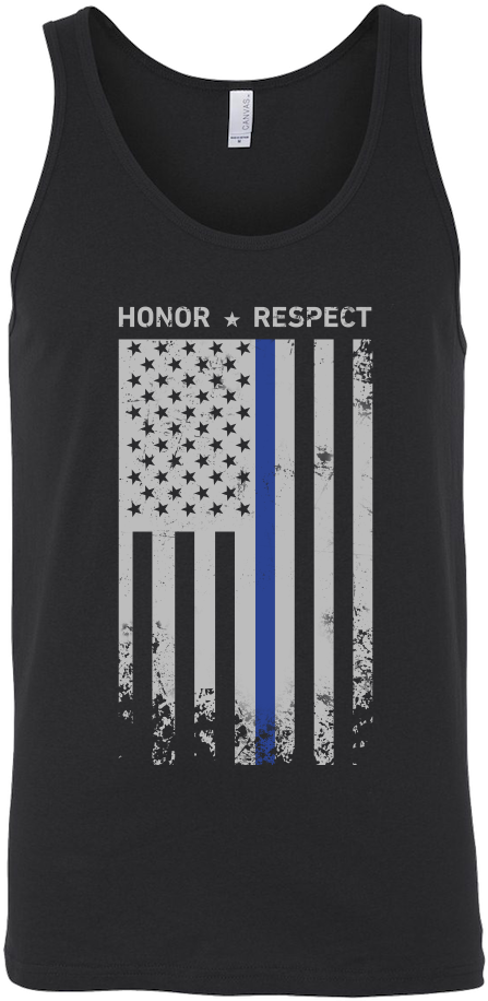 Threadrock Honor Respect Thin Blue Line Flag Flowy - T Shirt Working At Walmart (1000x1000), Png Download