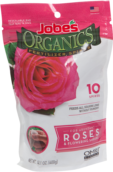 Jobe's Organics Rose & Flowering Shrub Spikes - Jobe's Organic All Purpose Fertilizer Spikes (750x750), Png Download