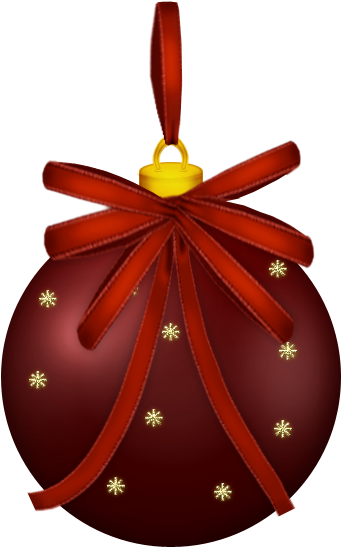 Christmas Deep Red Ornament Clip Art - Christmas Ornament Bells Clipart (359x568), Png Download