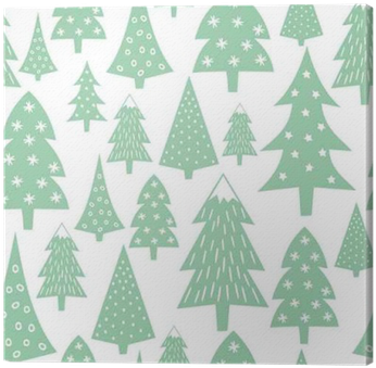 Varied Xmas Trees And Snowflakes - Scandi Trees Wall Stickers (400x400), Png Download