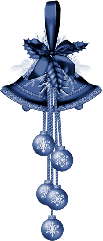 Blue Christmas Bells Clip Art - Christmas Bells Clipart Blue (349x800), Png Download