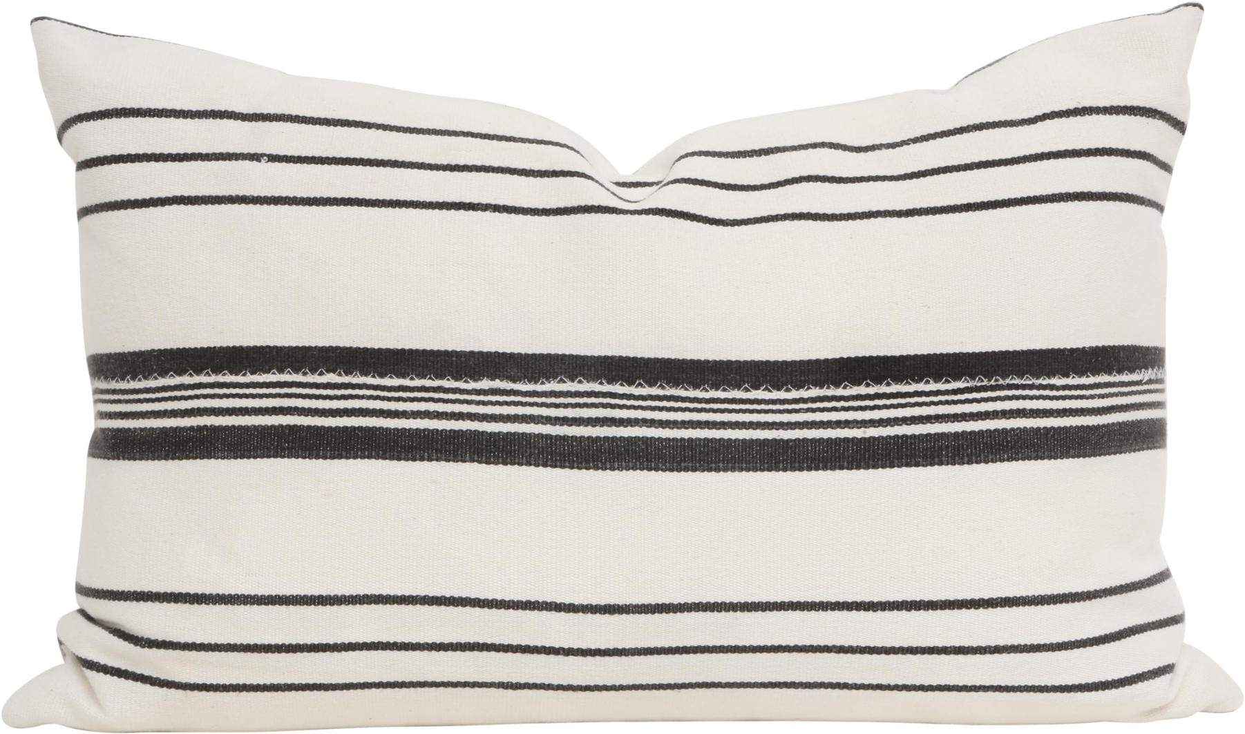 Vintage African Mudcloth Pillow Striped Lumbar, Black - Cushion (2000x1179), Png Download