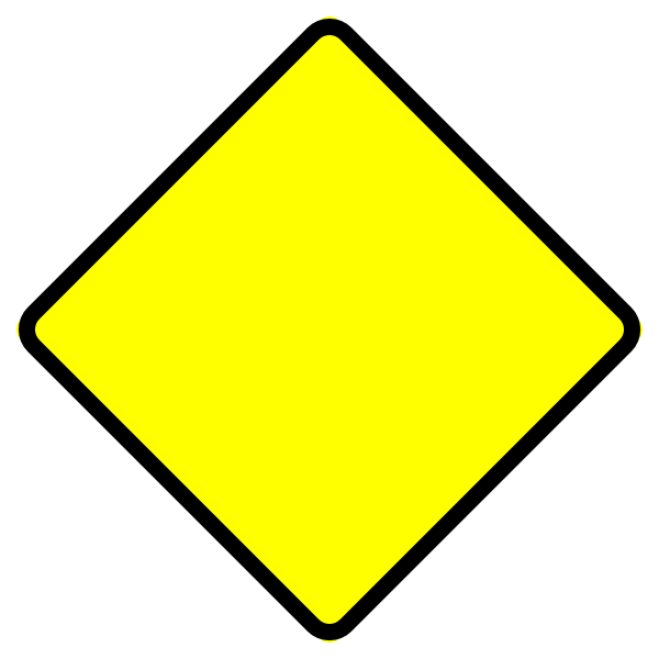 Black On Yellow Sign (600x600), Png Download