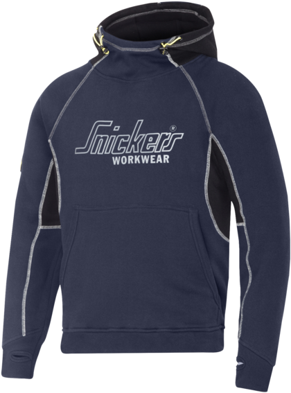 Snickers Logo - Snickers Workwear Snickers 2815 Logo Hoodie Navy/black (483x630), Png Download