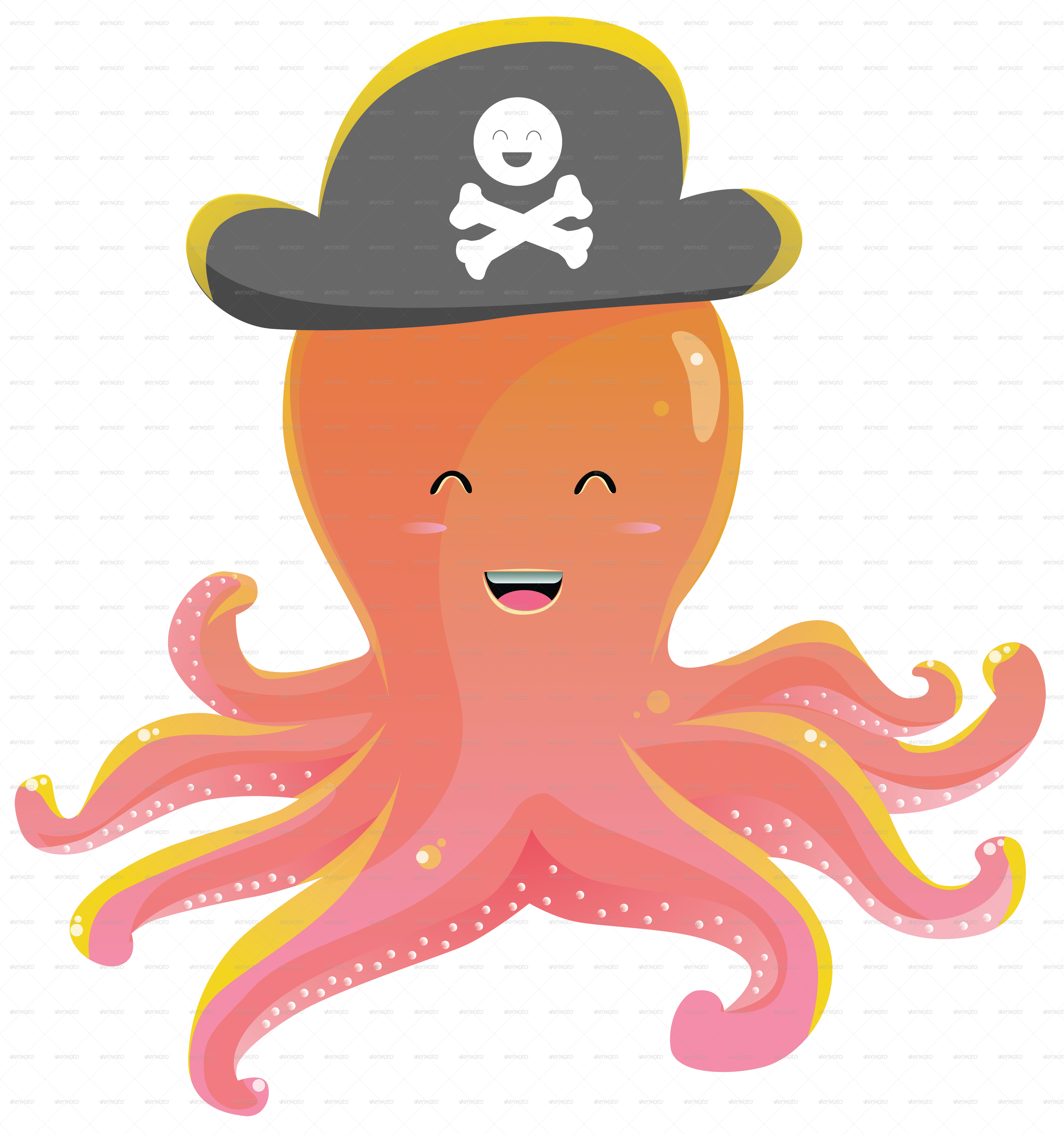 Cute Octopus Png Picture - Cute And Funny Cartoon Images Of Octopus (4689x5000), Png Download