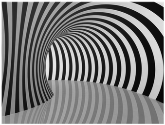 Black And White Stripes Projection On Torus - 3d Tunnel (400x400), Png Download