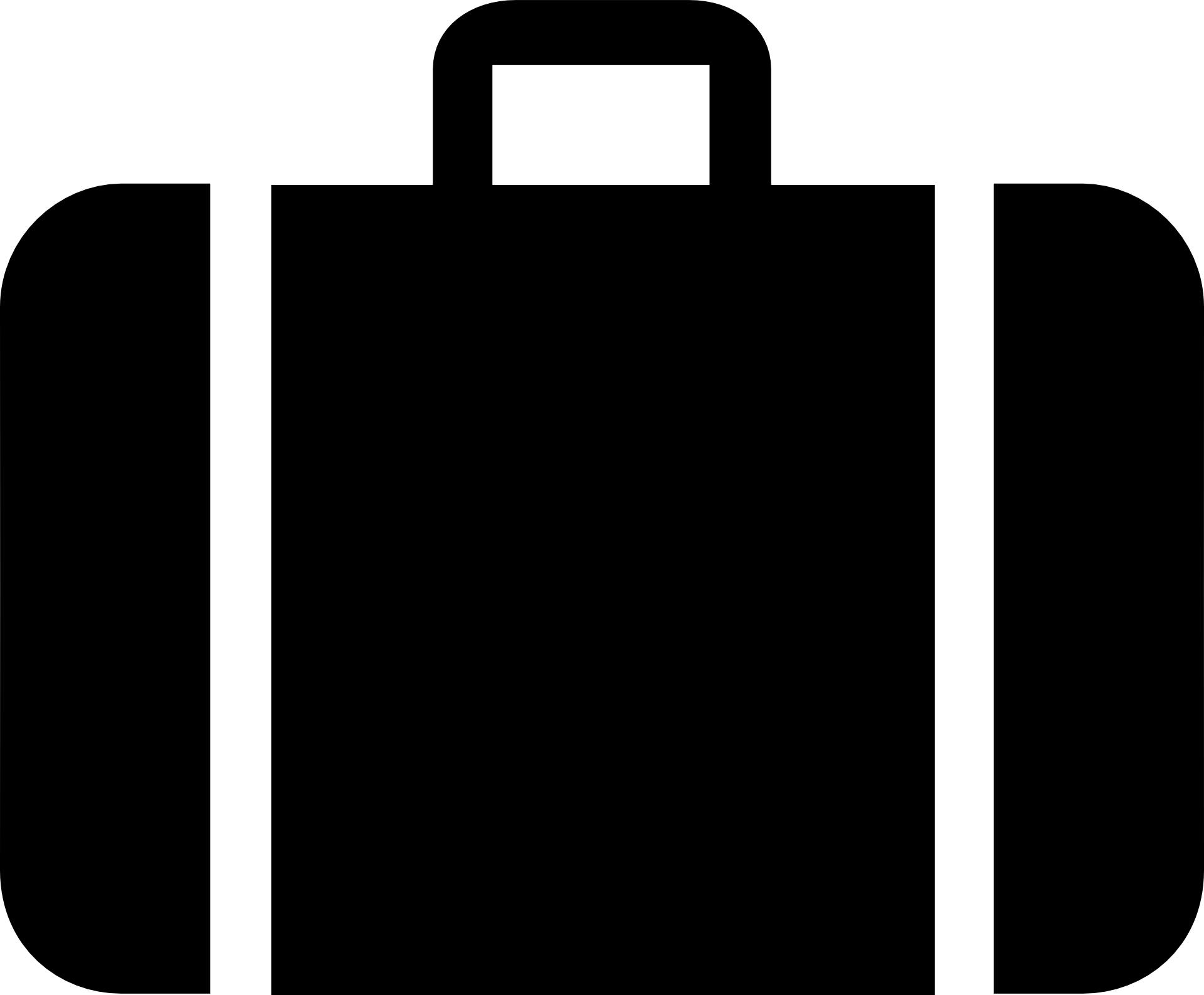 Drawing Of Black Suitcase With Two White Stripes - Suitcase Icon (1920x1587), Png Download