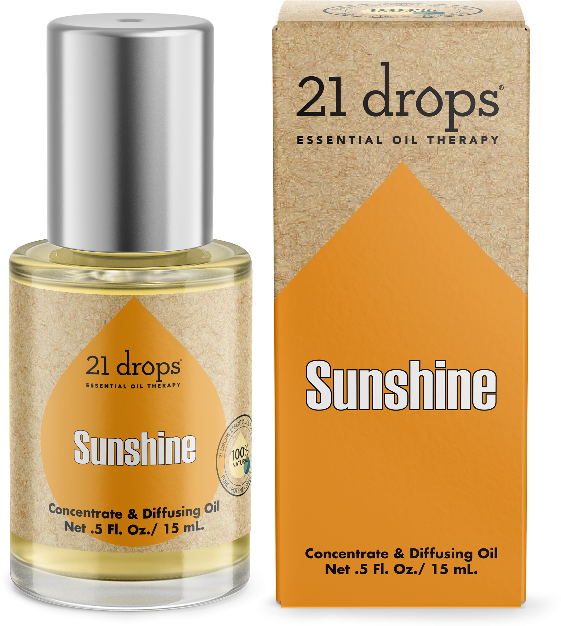 21 Drops Sunshine Essential Oil Concentrate Diffusing - Essential Oil (2128x2765), Png Download