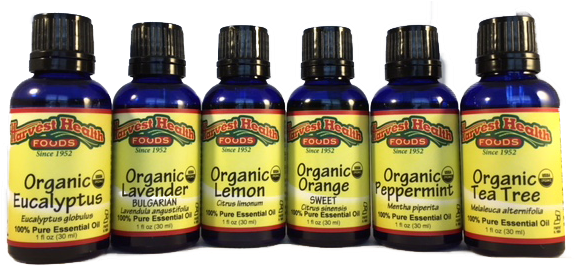 Harvest Health Foods Organic Essential Oils - Organic Food (586x280), Png Download