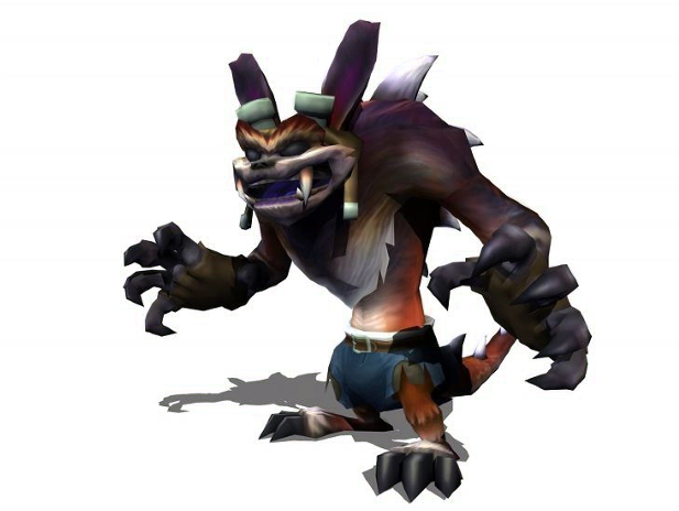 616px-dark Daxter Pose1 - Jak And Daxter Dark Daxter (616x479), Png Download