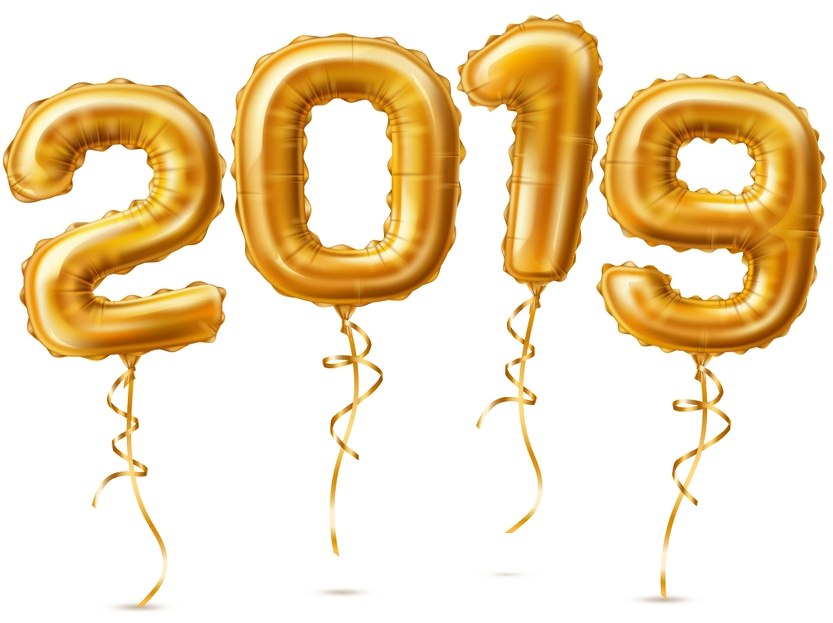 2019 Balloons Png (1000x782), Png Download