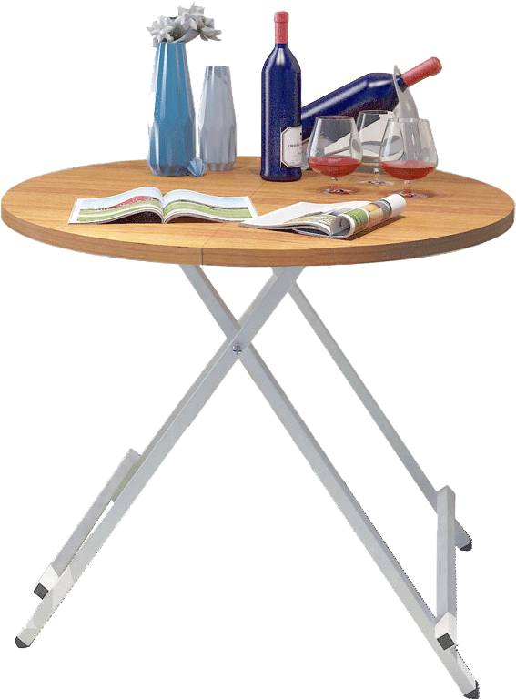 Ha Luodun Folding Table Small Apartment Foldable Dining - Portable Round Table (800x800), Png Download