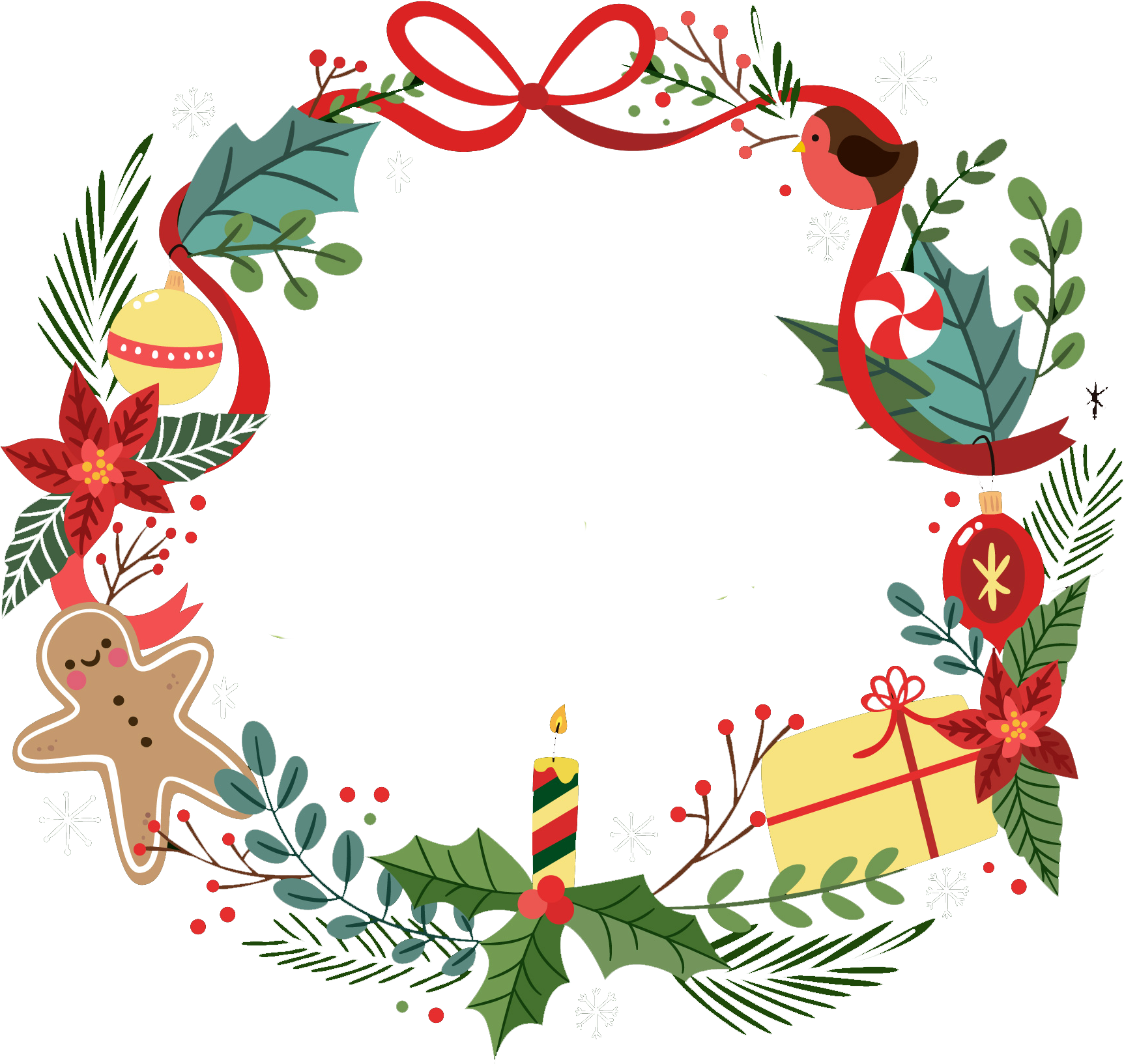 Guirnalda Navidad Vector Png (2000x2000), Png Download