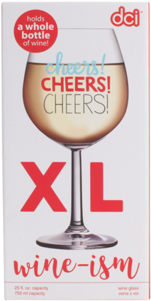 Cheers Xl Holiday Wine Ism Pakaging Facing Front - Dci Xl Wine Glass, Black (480x480), Png Download