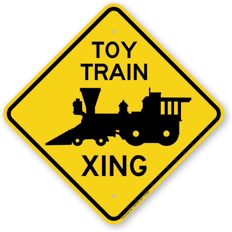 Toy Train Xing Diamond Crossing Sign - Work In Progress (800x800), Png Download