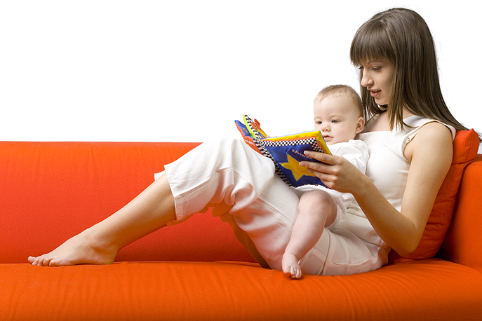 General Child Care - Read Book With Baby Png (687x458), Png Download