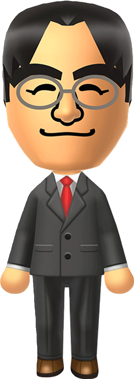 The In-game Characters Are Taken From The Wii's Mii - Satoru Iwata Mii (438x1208), Png Download