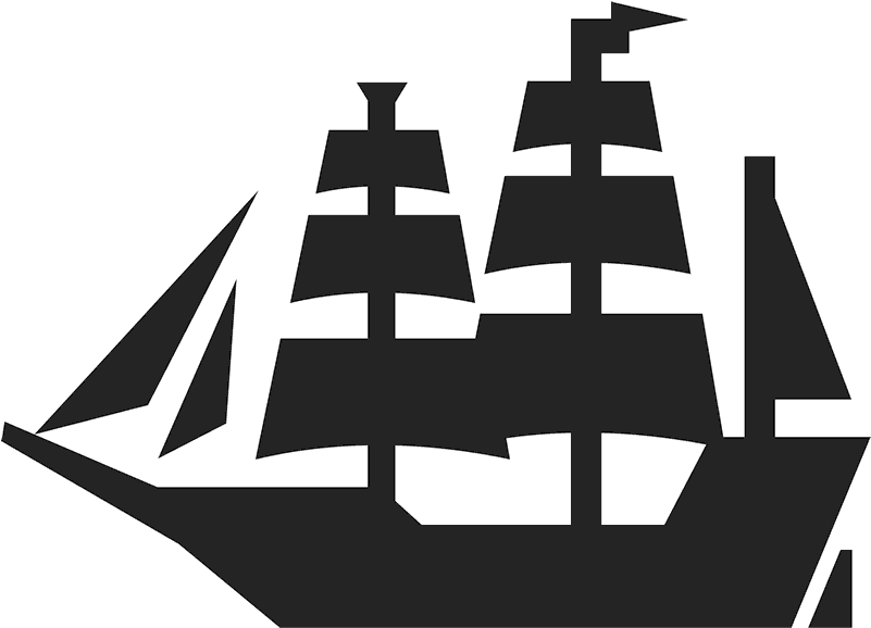 Pirate Ship Rubber Stamp - Sail (800x800), Png Download