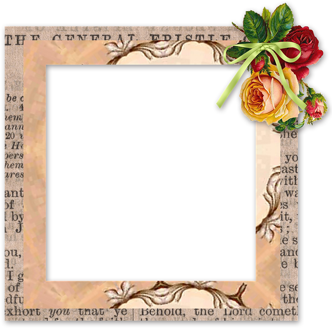 Scrapbook, Element, Frame, Tag, Cluster, Flowers - Red And Yellow Roses Reversed Tile Coaster (720x720), Png Download