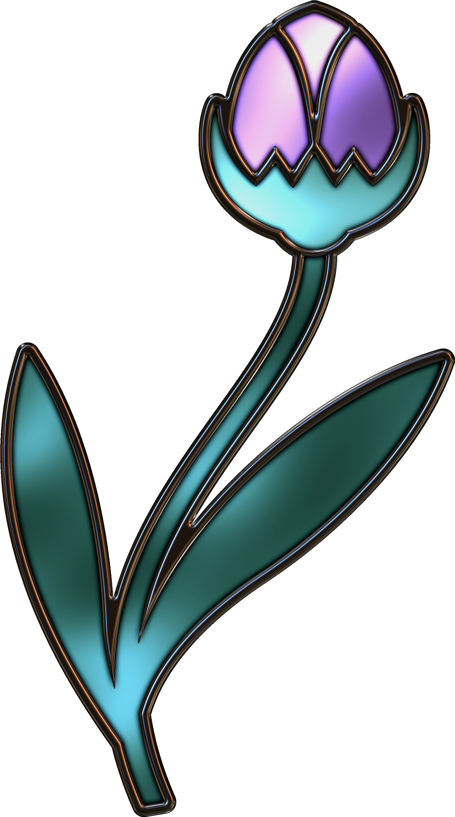 Flower For Scrapbooking - Stained Glass Themed Flower Pendant Necklace (2423x3012), Png Download