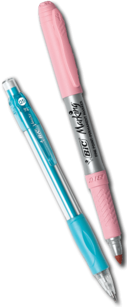 Bic 4 Color Pen Bic Pan & Markit - Eye Liner (254x613), Png Download