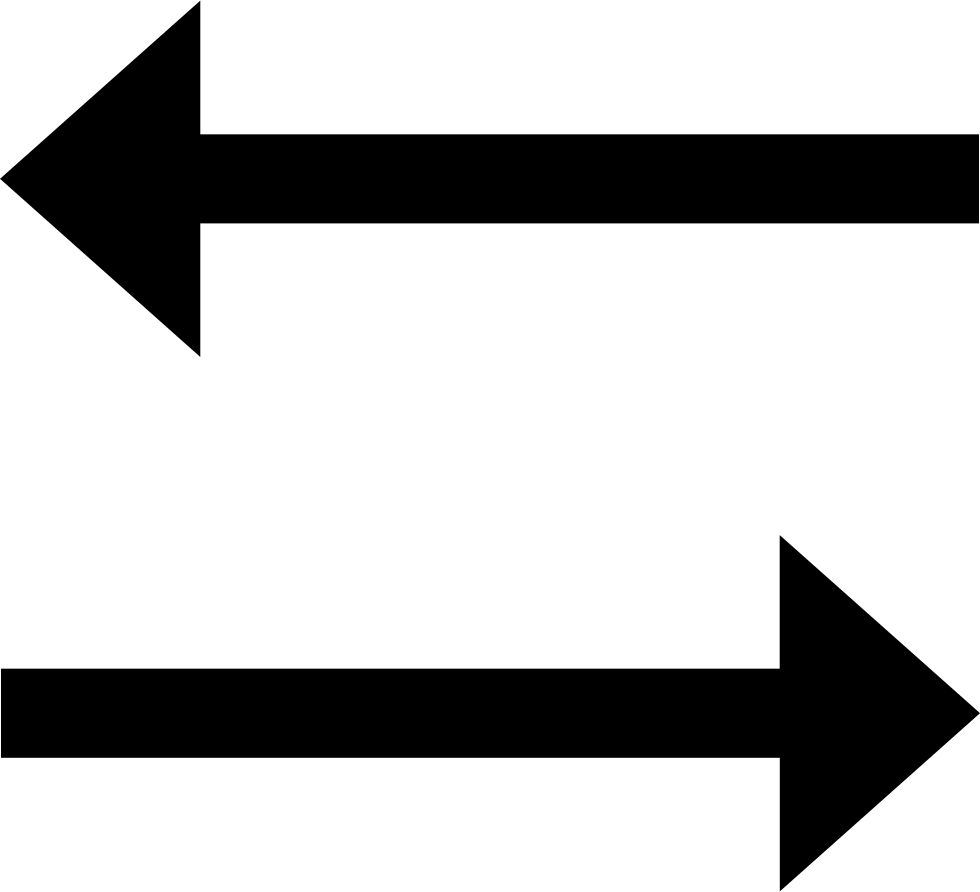 Two Opposite Horizontal Straight Arrows Comments - Horizontal Right Arrow (980x892), Png Download