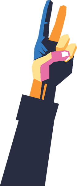 Peace-hand - Illustration (250x601), Png Download