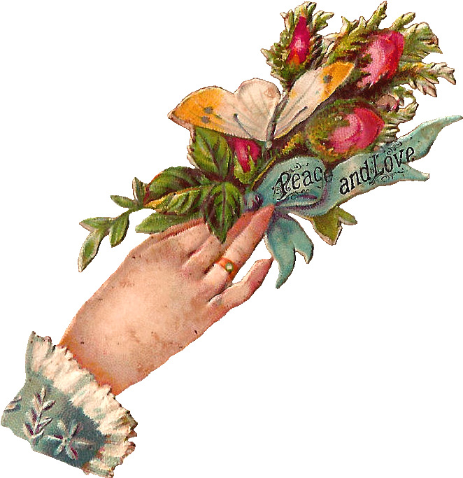 I Love Victorian Hand Whimsies, Especially Those With - Woman's Hand Holding Rose (762x792), Png Download