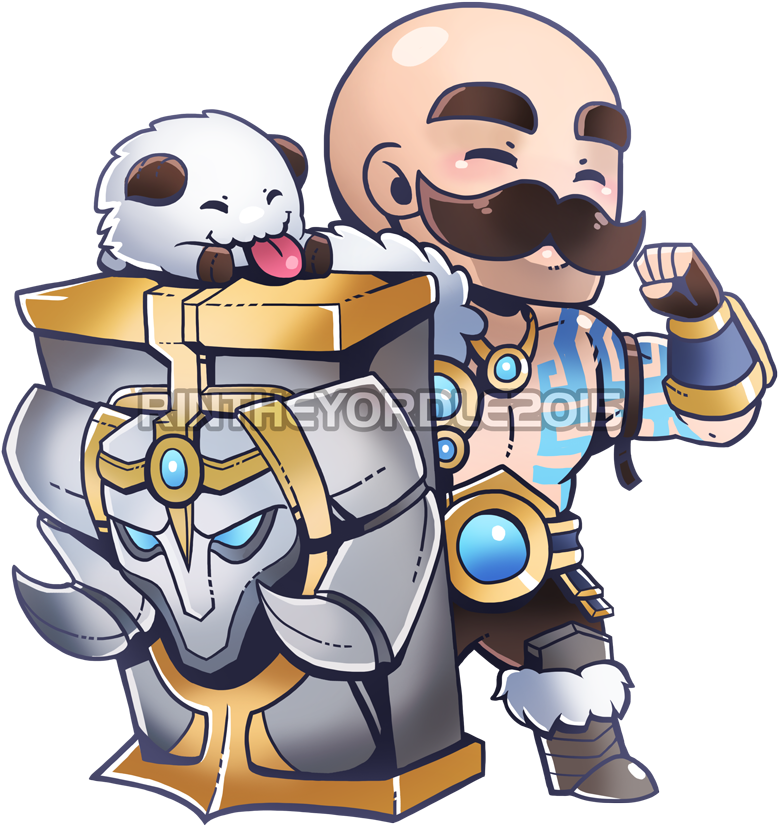 Rin On Twitter - League Of Legends Braum Chibi (600x649), Png Download