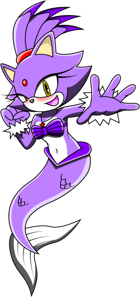 Blaze The Cat-maid By Arung98 - Blaze The Cat Mermaid (751x1063), Png Download