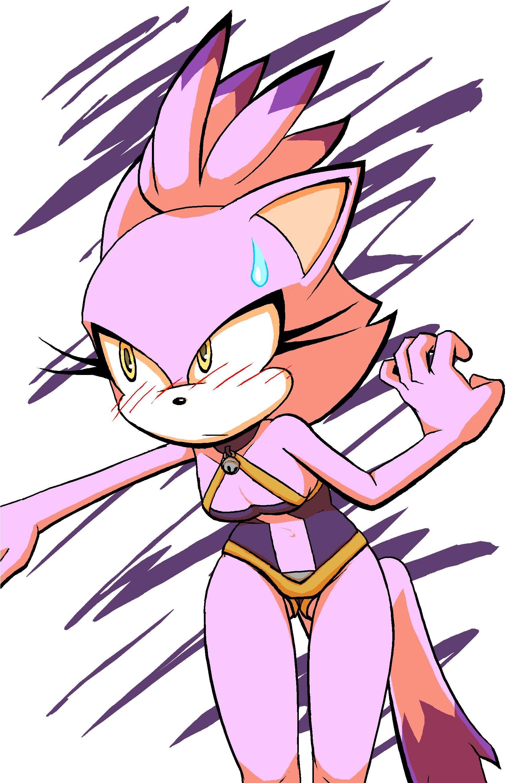 Amy Rose Pink Nose Fictional Character Line Art Clip - Blaze The Cat Bikini (1825x2700), Png Download