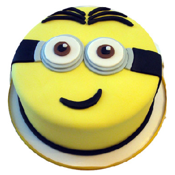 Minion Birthday Theme Cakes From Happyballot - Minion Cake (385x385), Png Download