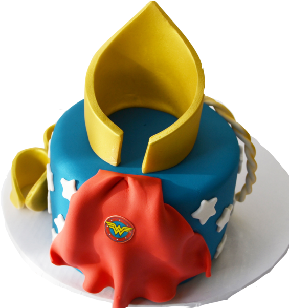 Wonder Woman Chocolate Cake With Fondant Gold Crown, - Sugar Street Boutique (600x600), Png Download