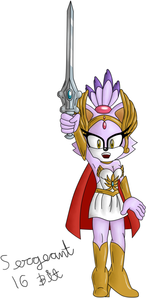 Blaze The Cat As She Ra By Sergeant16bit - Sonic The Hedgehog (750x1065), Png Download