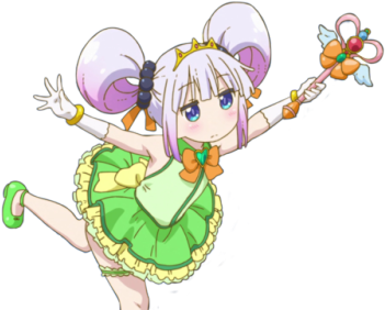 Kanna The Magical Loli Dragon Girl - Kanna Transparent Background (500x281), Png Download