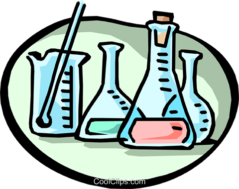 Science Beakers Royalty Free Vector Clip Art Illustration - Clip Art Chemical Reactions (480x380), Png Download