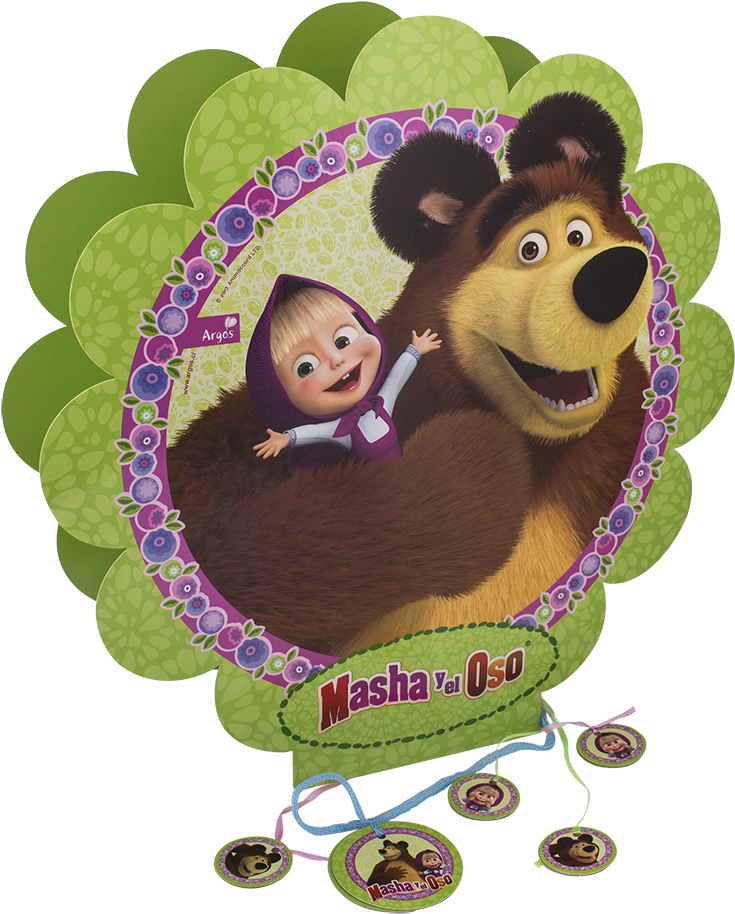 Linea Masha Y El Oso - Oso Yogui En Piñata (800x998), Png Download