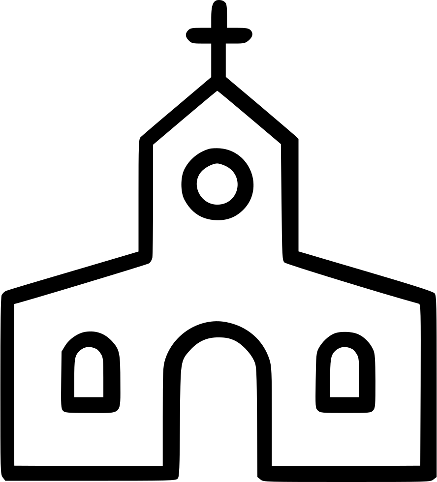 Clip Art Black And White Buildings Png Icon Free - House Of Worship Icon (888x980), Png Download