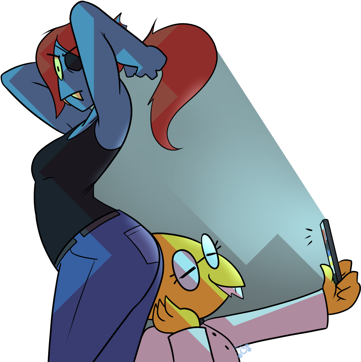 Undyne Looks Like "did Al Just Take A Selfie With My - Undyne Butt (1225x1200), Png Download