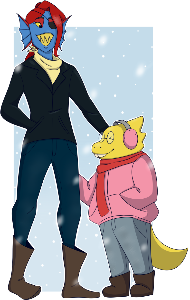 Undertale Undyne Alphys Alphyne Undertale Art Undertale - Cartoon (1280x1280), Png Download
