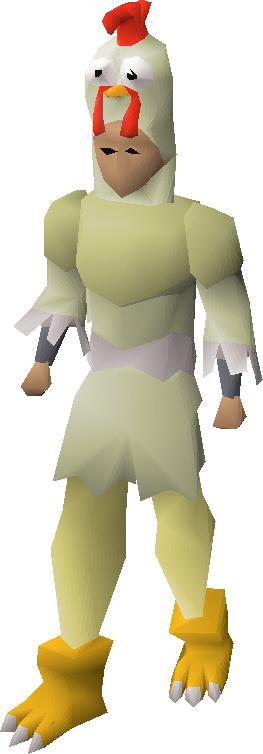A Player Wearing The Chicken Outfit - Runescape Old School Avatar (263x754), Png Download