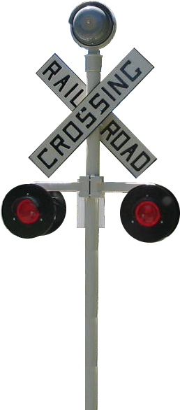 Town/ Roadsigns/ Railroad Crossing - Rail Crossing Sign Png (289x600), Png Download