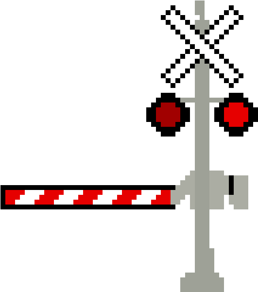 Railroad Crossing Signal - Pixel Art (680x770), Png Download