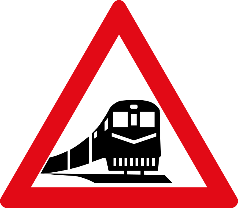 Railway Crossing - Steep Hill Sign (800x699), Png Download