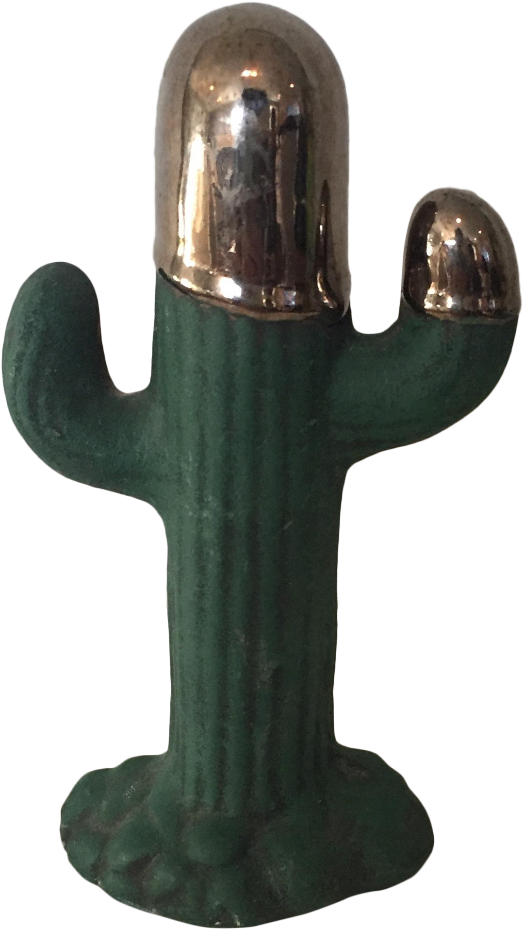 Metallic Accent Mexican Pottery Cactus On Chairish - Figurine (1197x2124), Png Download