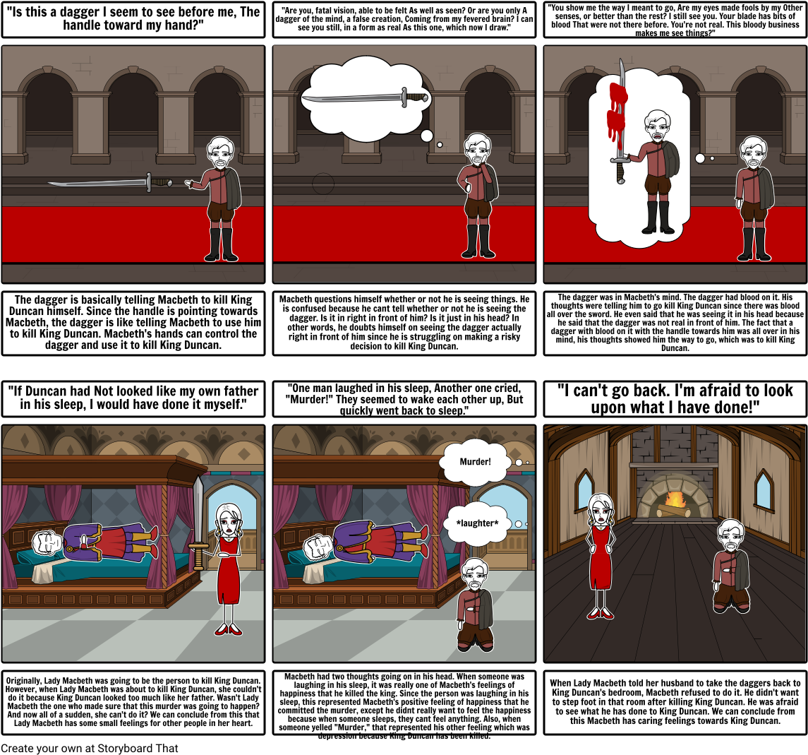 Choose How To Print This Storyboard - Macbeth (1164x1086), Png Download