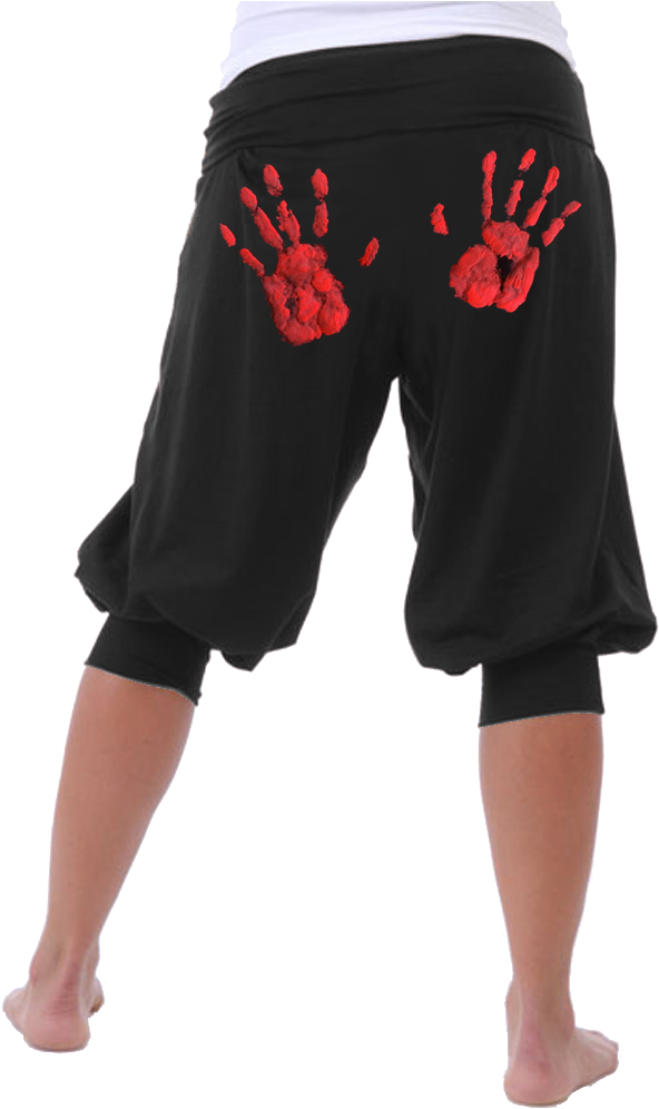 Pant, Short With Funny Hand Prints ☆ - Trousers (658x1000), Png Download