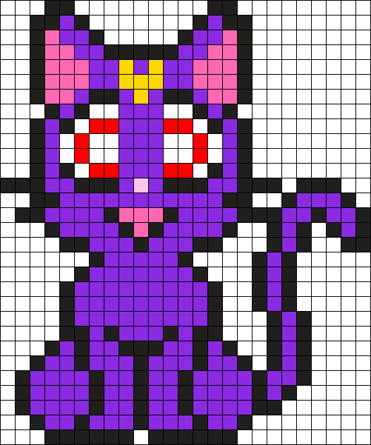 Luna From Sailor Moon Perler Bead Pattern / Bead Sprite - Luna (526x631), Png Download